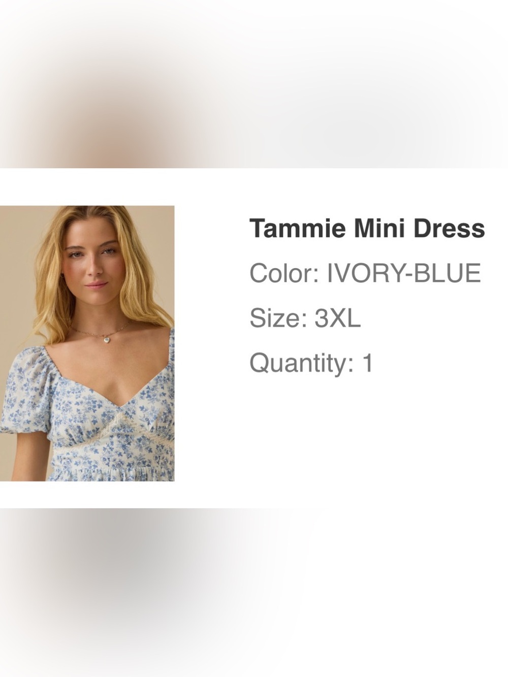 Altar’d Floral Square-Neck Dress in Ivory & Blue NWT 3x-18